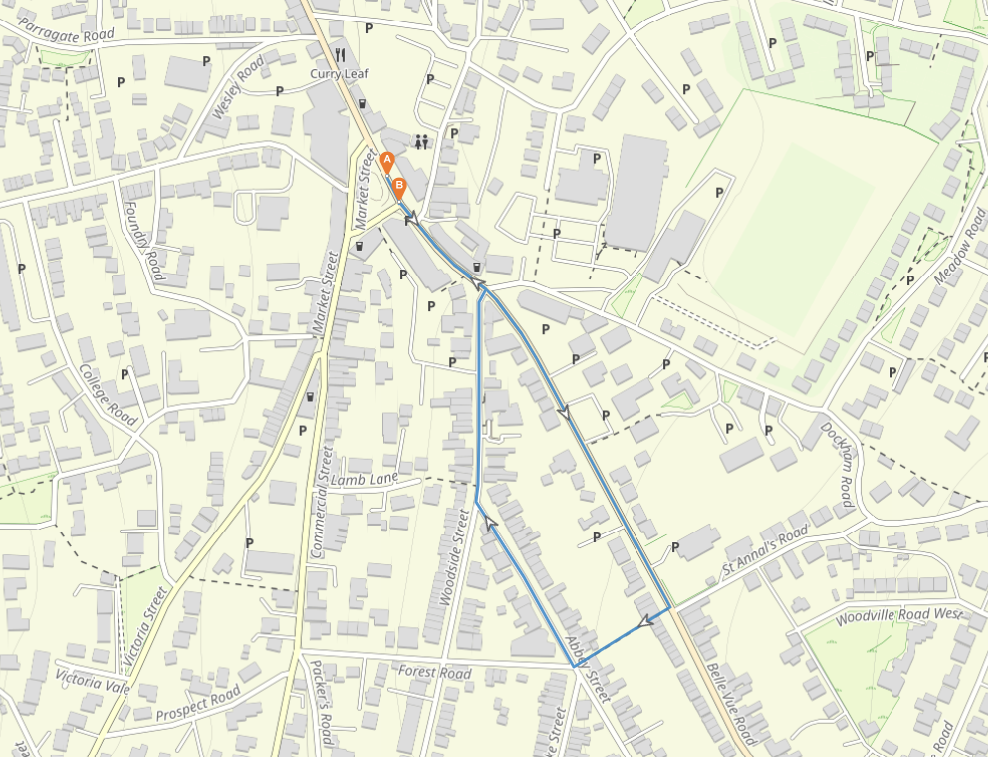 Image showing a map with the route for the Reclaim The Night March in Cinderford.